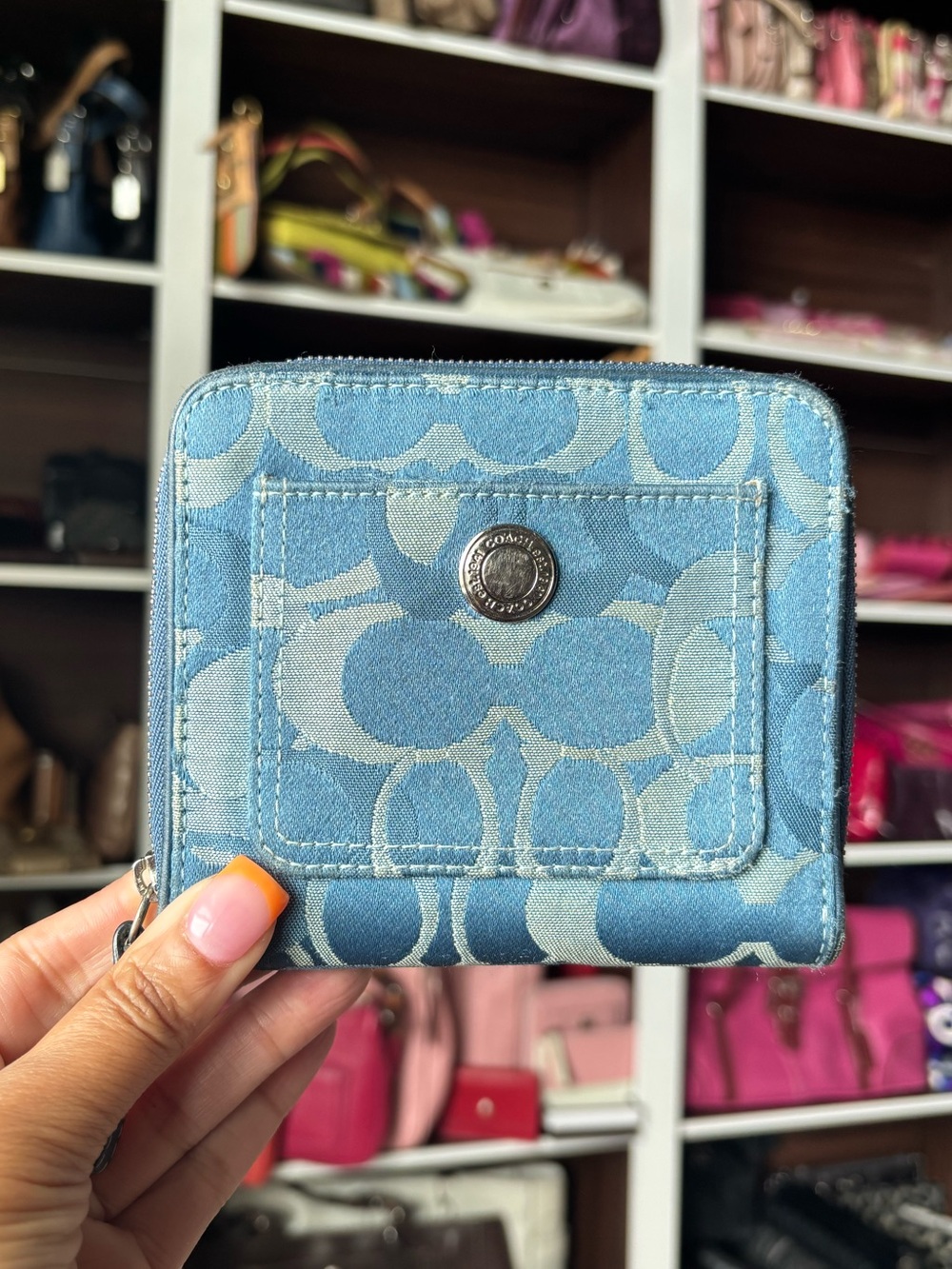 🩵💳💙COACH Optic C Bifold Zip Wallet💙🪪🩵